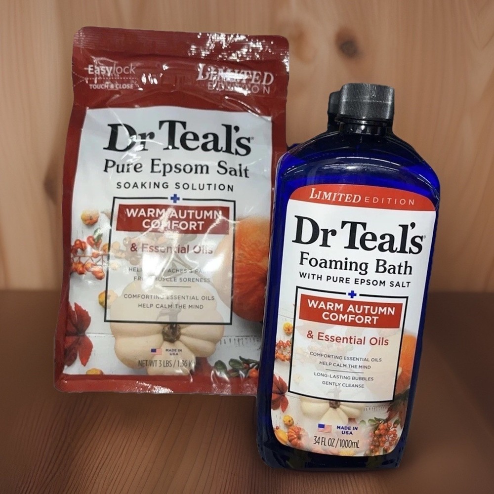 Dr. Teal's Limited Edition Warm Autumn Comfort Epsom Salt Soak & Foaming Bath